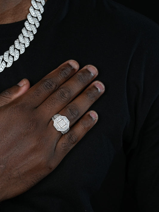 Mafia Boss Ring - 925 Silver - CZ Stones