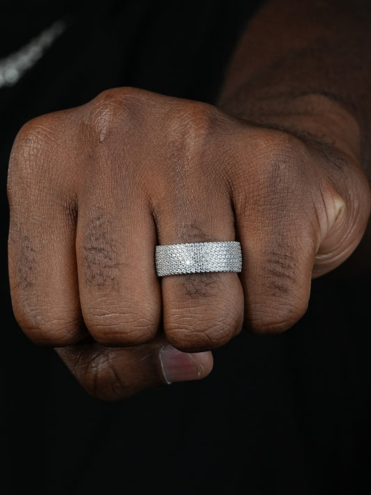 Micropave Eternity Bling Ring - 925 Silver - CZ Stones