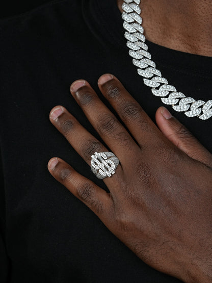 Big Money Iced Out Ring - 925 Silver - CZ Stones