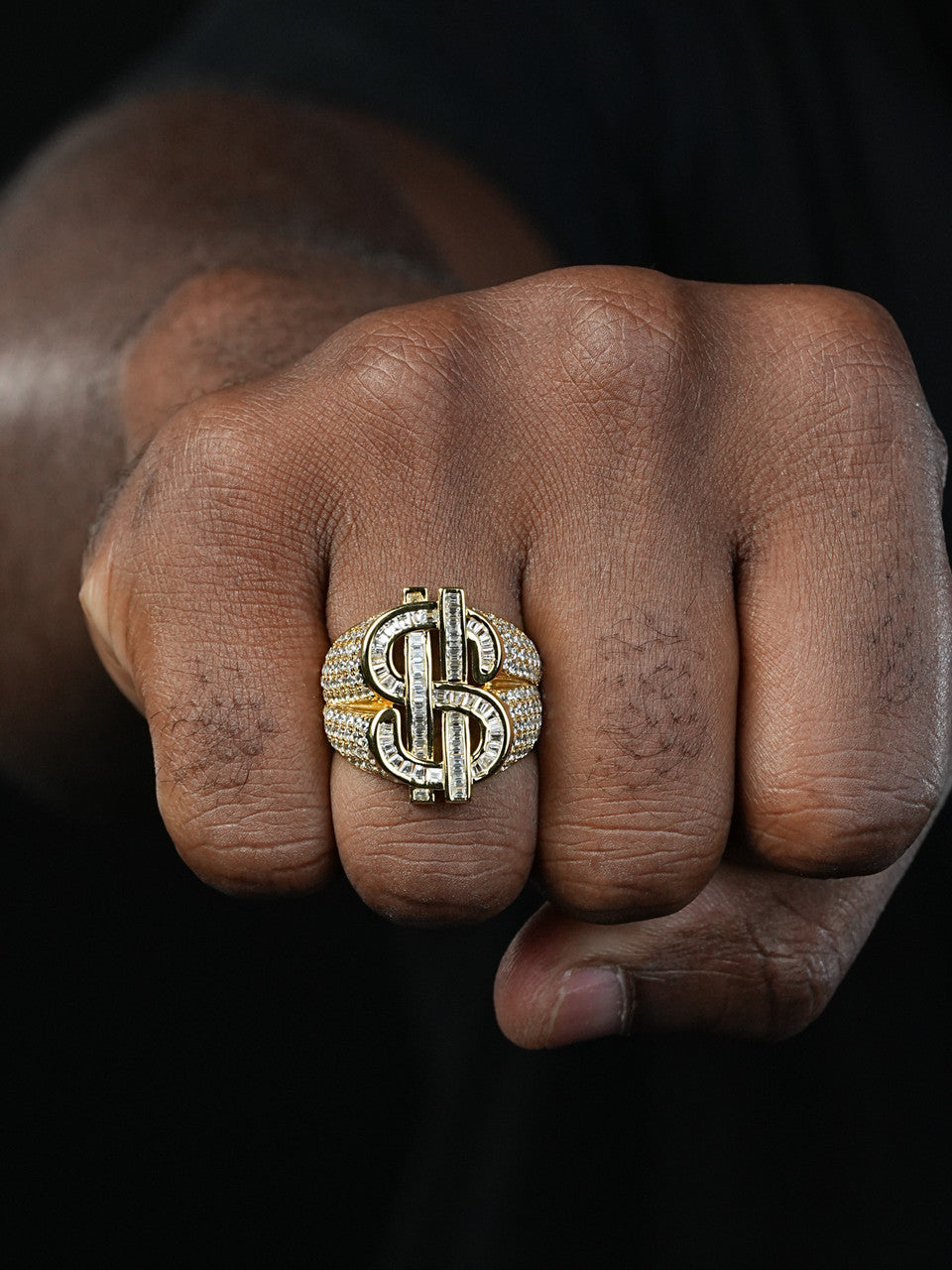Big Money Iced Out Ring - 14k Gold Vermeil 925 Silver - CZ Stones