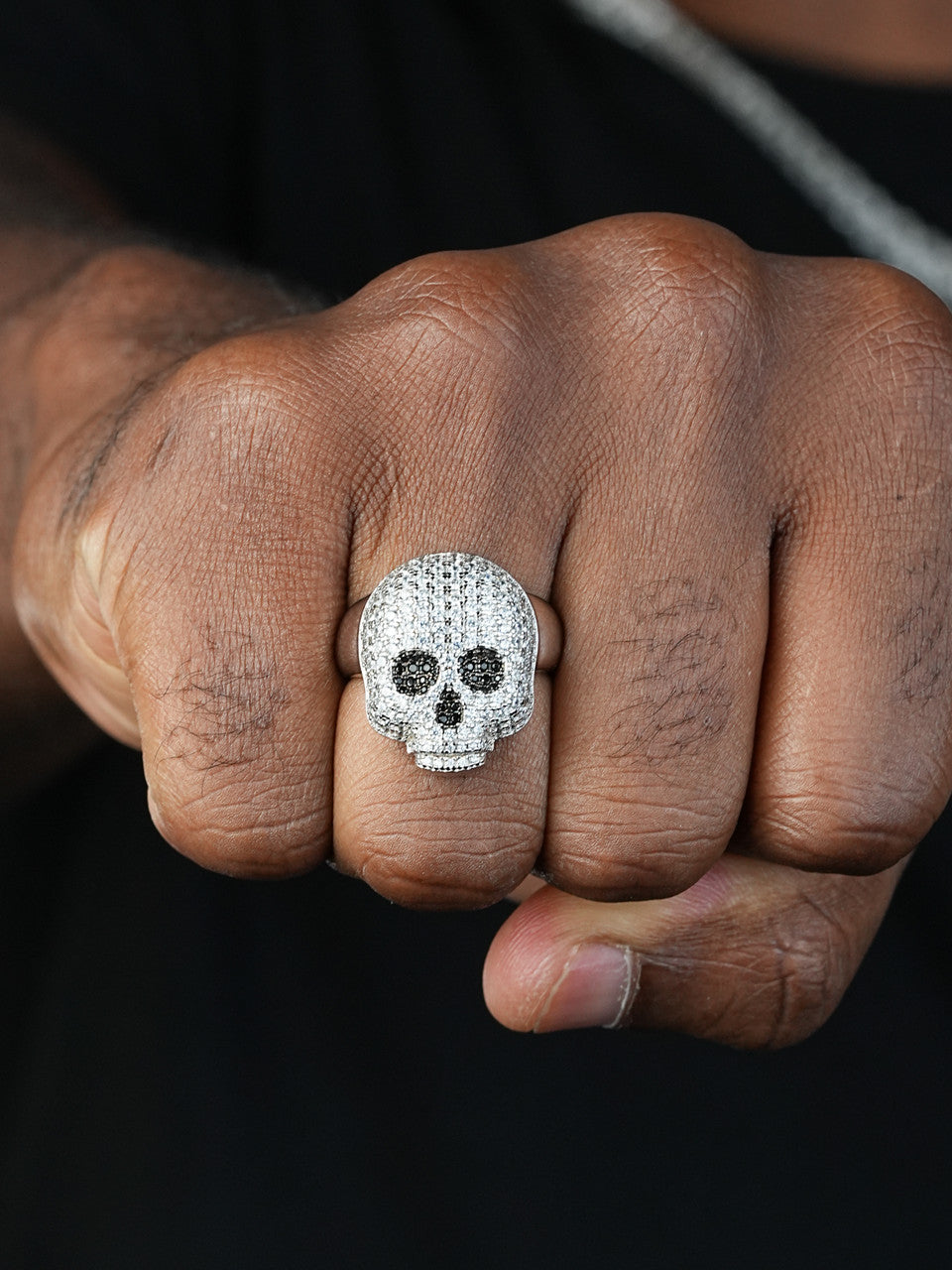 Skull Death Iced Out Ring - 925 Silver - CZ Stones