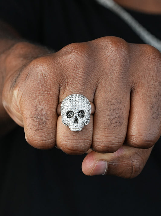 Skull Death Iced Out Ring - 925 Silver - CZ Stones