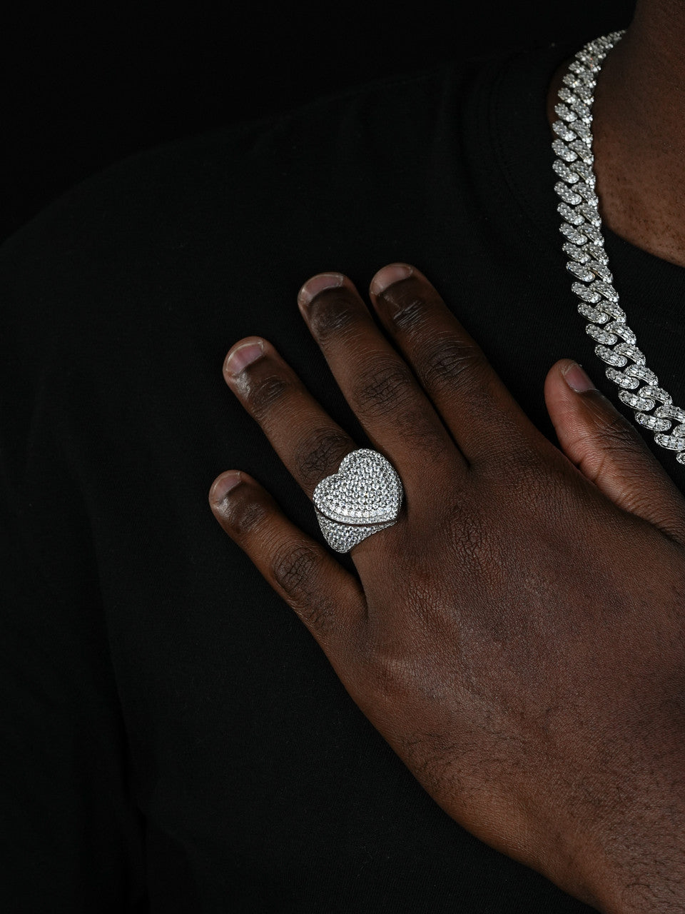 Eternal Love Heart Iced Out Ring - 925 Silver - CZ Stones