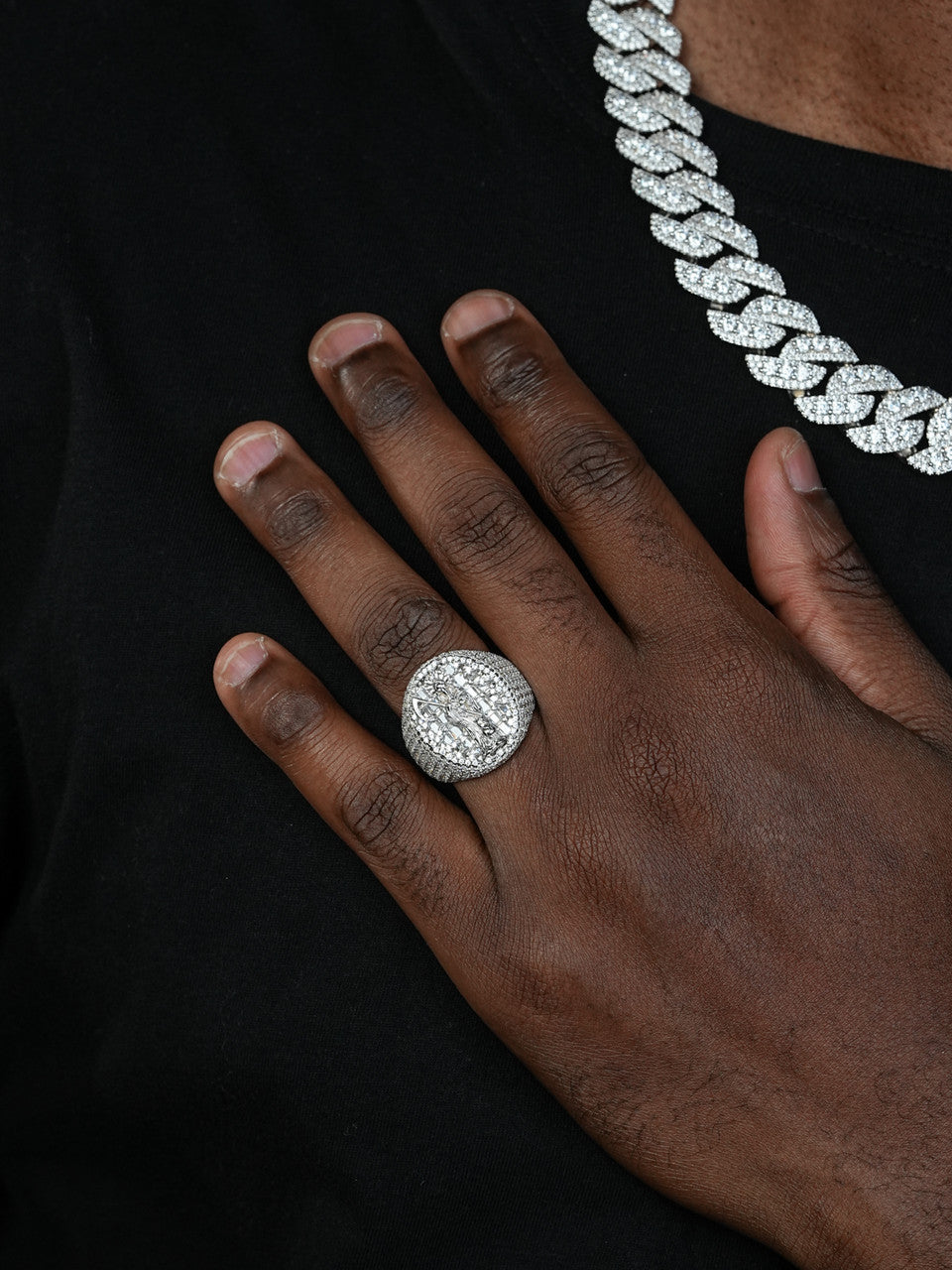 Eye Of Death Grim Reaper Iced Out Ring - 925 Silver - CZ Stones