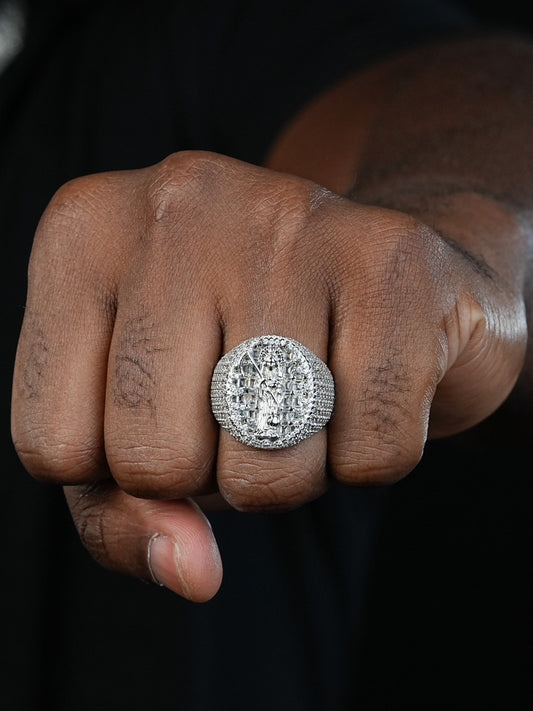 Eye Of Death Grim Reaper Iced Out Ring - 925 Silver - CZ Stones