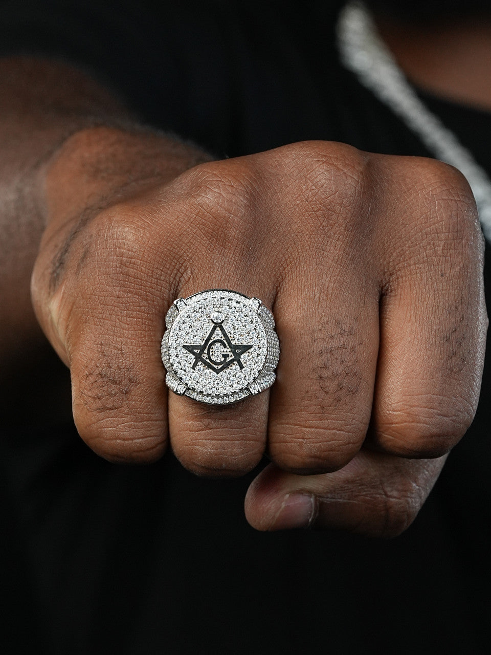 MOISSANITE Freemason - The Secret Iced Out Ring - 925 Silver