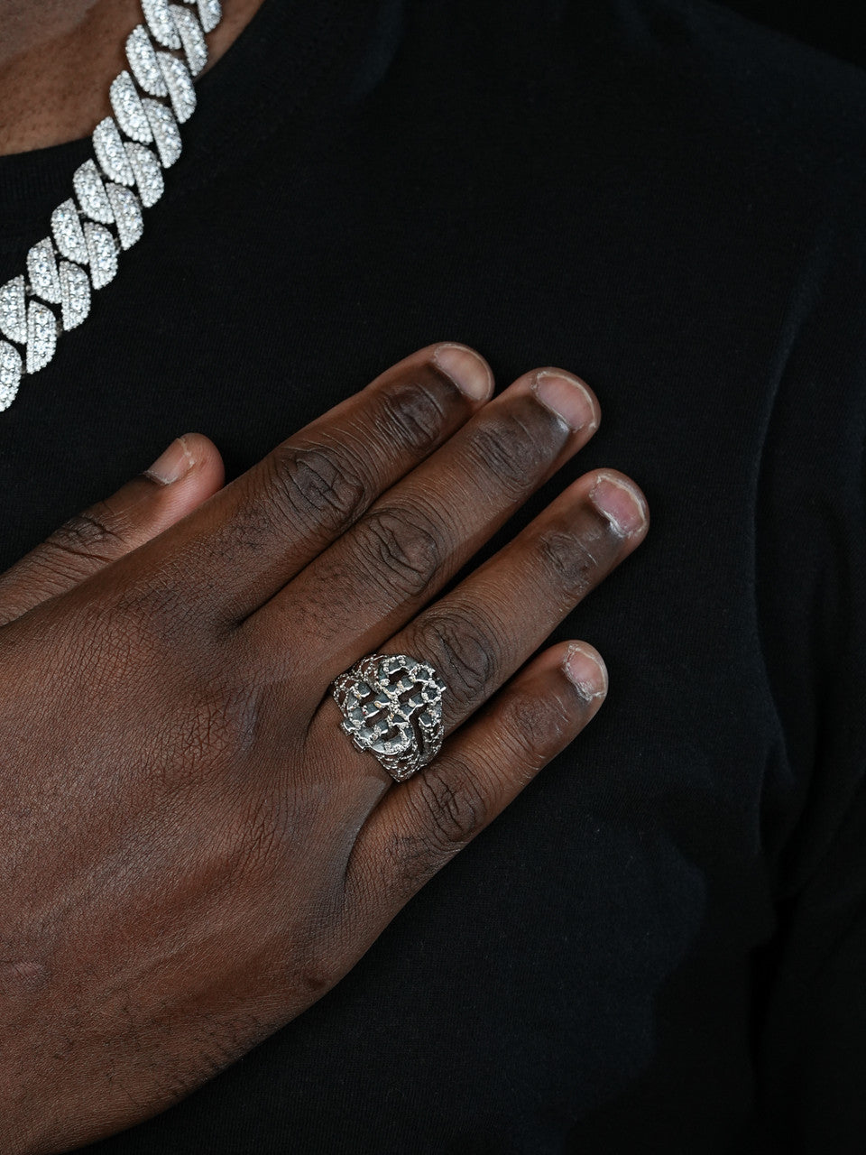 Silver Nugget Money Plain Ring - 925 Silver