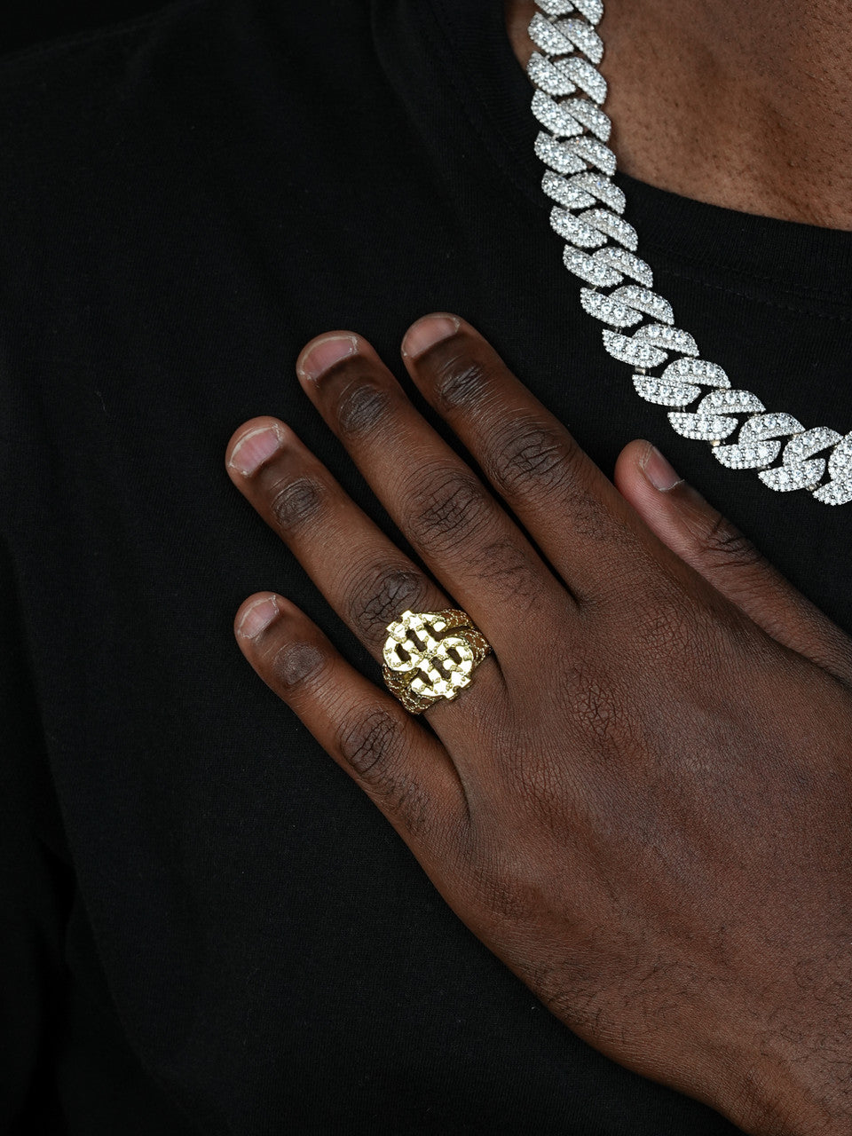 Gold Nugget Money Plain Ring - 14k Gold Vermeil 925 Silver