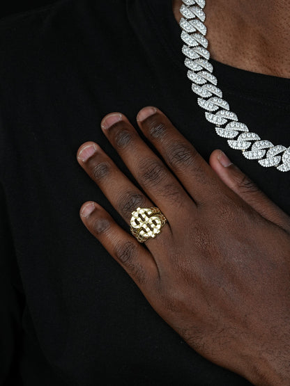 Gold Nugget Money Plain Ring - 14k Gold Vermeil 925 Silver