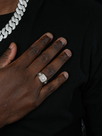 The Square OG Ring - Harlembling Classic Since 2018 - 925 Silver - CZ Stones