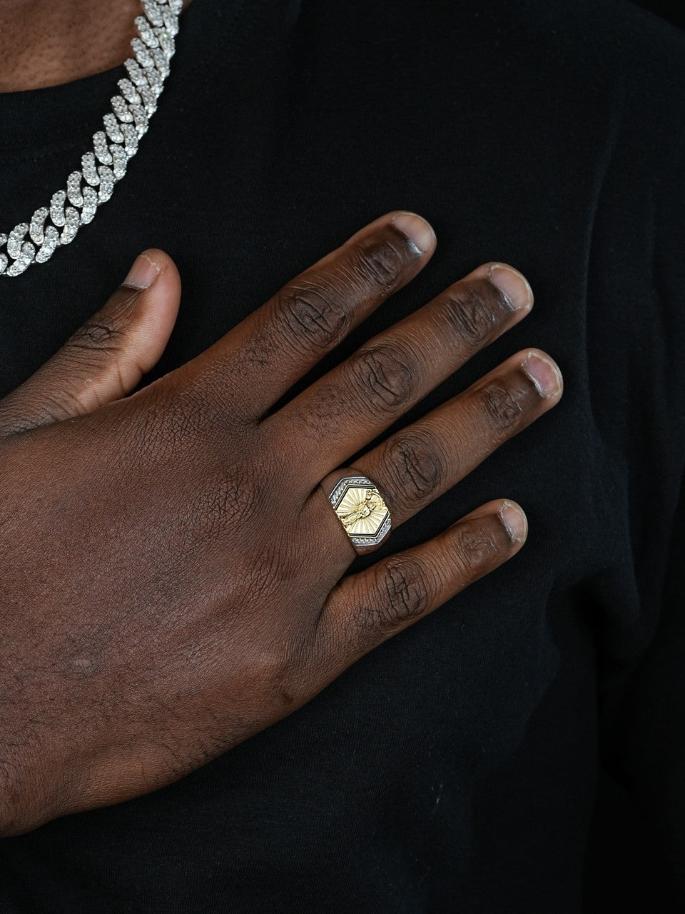 Can't Escape Death Ring - 925 Silver & Gold Accent  - CZ Stones