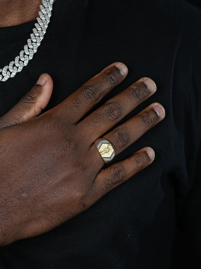 Can't Escape Death Ring - 925 Silver & Gold Accent  - CZ Stones