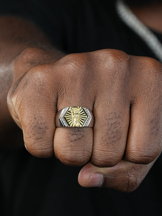 Can't Escape Death Ring - 925 Silver & Gold Accent  - CZ Stones