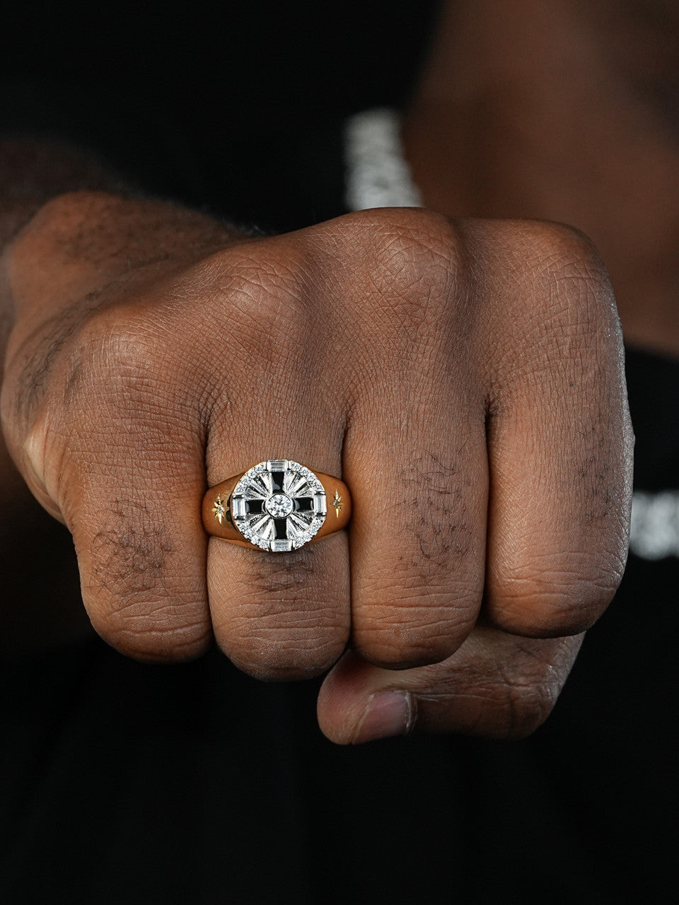 Star Of Bethlehem Ring - 14k Gold Vermeil 925 Silver - CZ Stones