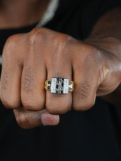 PIMP Money Ring - 14k Gold Vermeil 925 Silver - CZ Stones