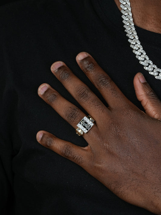 PIMP Money Ring - 14k Gold Vermeil 925 Silver - CZ Stones