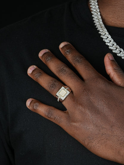 East Side Ring  - 925 Silver & Gold Accent  - CZ Stones