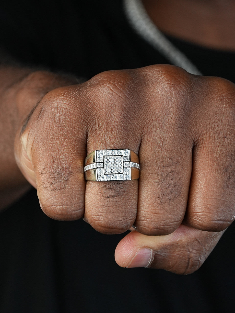 East Side Ring - 14k Gold Vermeil 925 Silver - CZ Stones