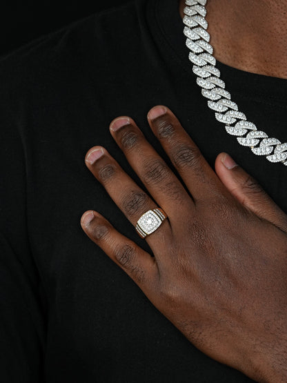 MOISSANITE Venetian Ring - 14k Gold Vermeil 925 Silver