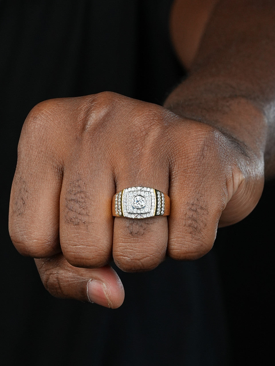 MOISSANITE Venetian Ring - 14k Gold Vermeil 925 Silver