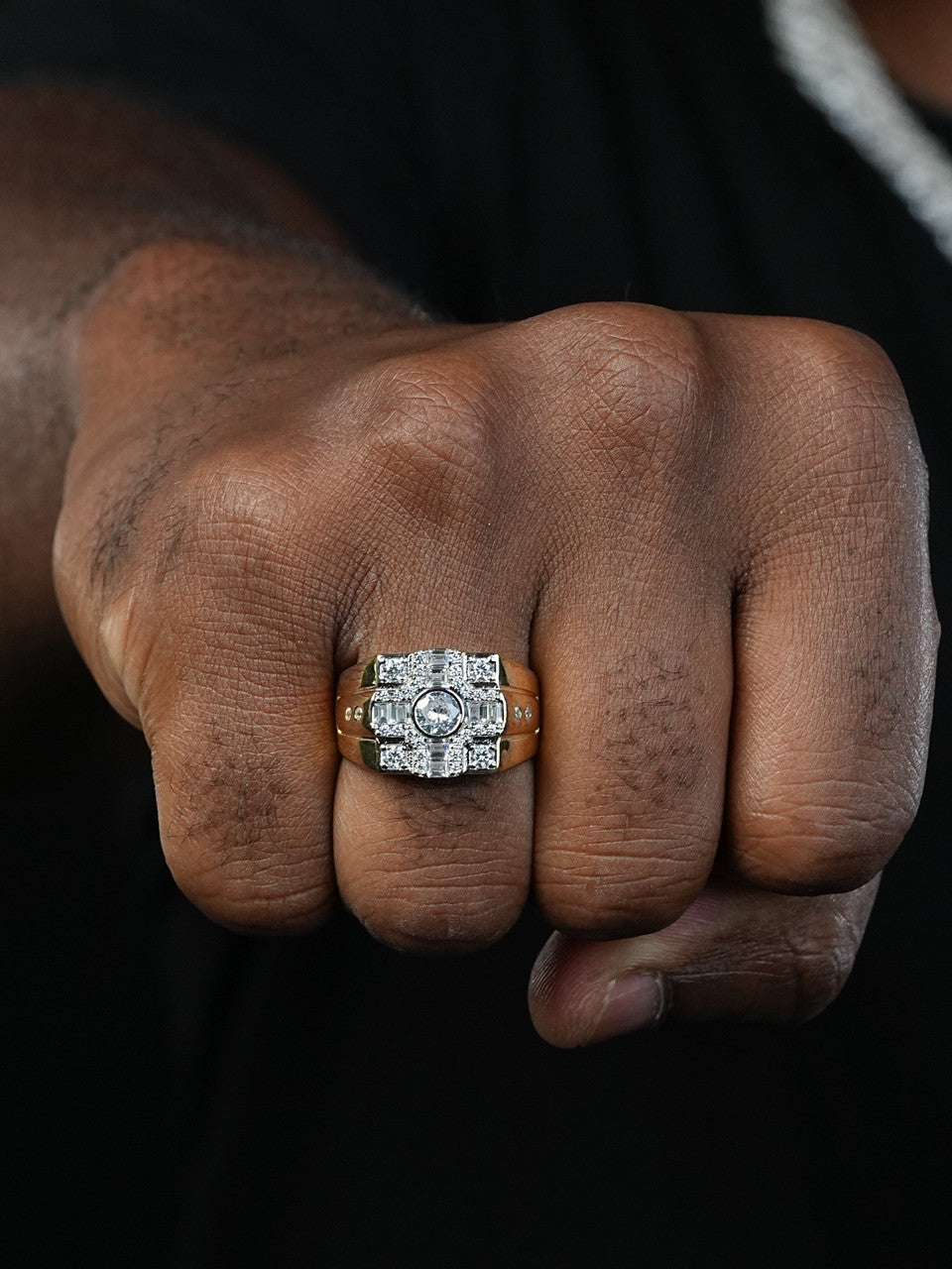 West Side Ring - 14k Gold Vermeil 925 Silver - CZ Stones