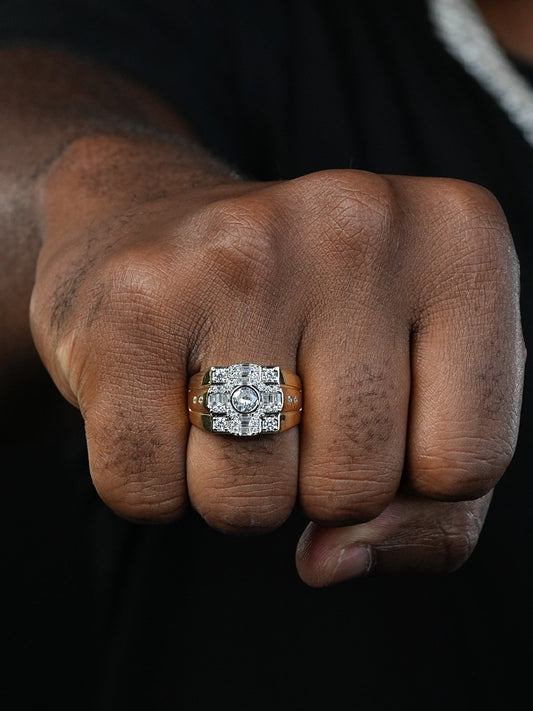 West Side Ring - 14k Gold Vermeil 925 Silver - CZ Stones