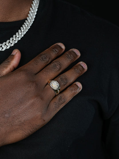 NYC Skyline Ring - 925 Silver & Gold Accent  - CZ Stones