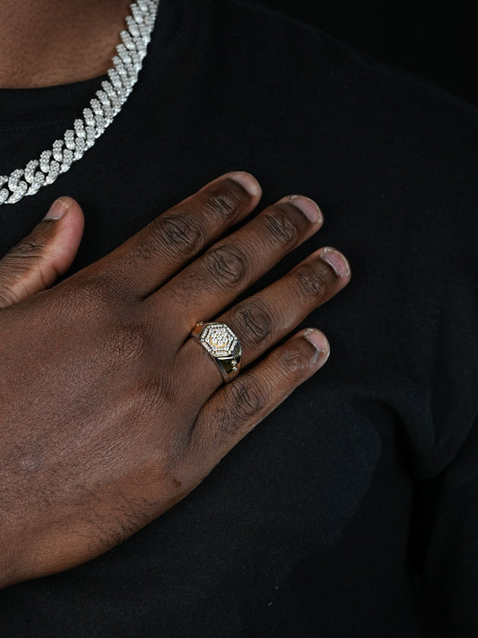 NYC Skyline Ring - 925 Silver & Gold Accent  - CZ Stones