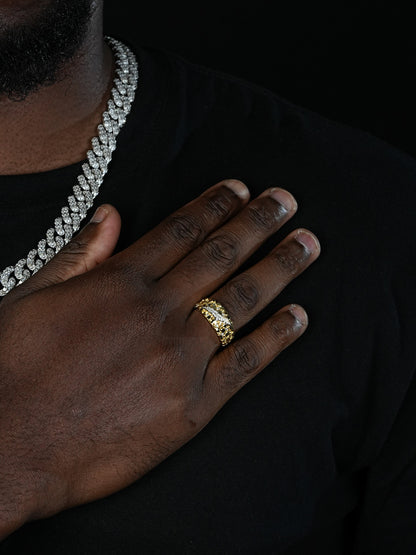 Bear Claw Nugget Ring - 14k Gold Vermeil 925 Silver - CZ Stones