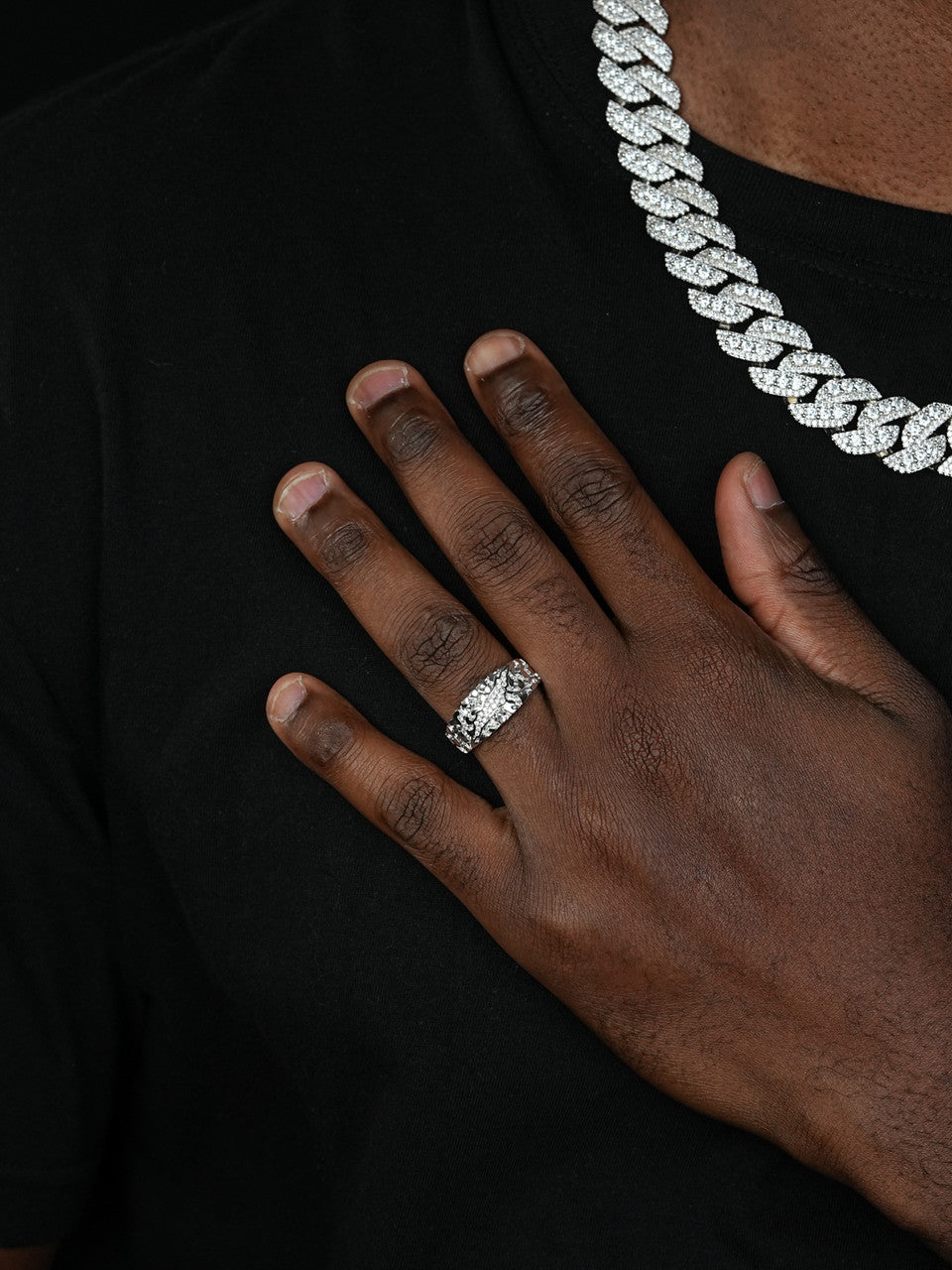 Bear Claw Plain Ring - 925 Silver - CZ Stones