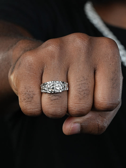 Alaska Silver Nugget Plain Ring - 925 Silver