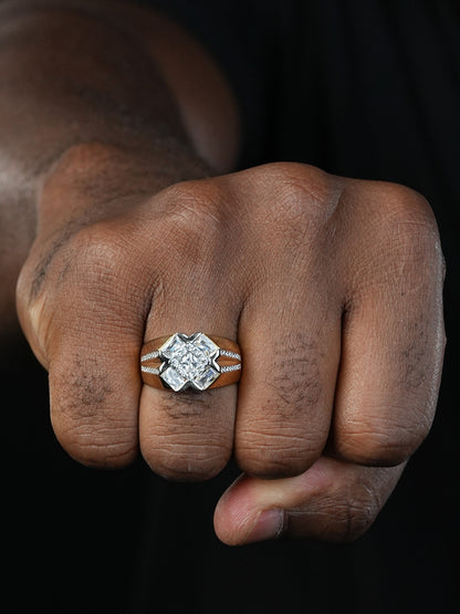 Golden Gate Bridge Ring - 14k Gold Vermeil 925 Silver - CZ Stones