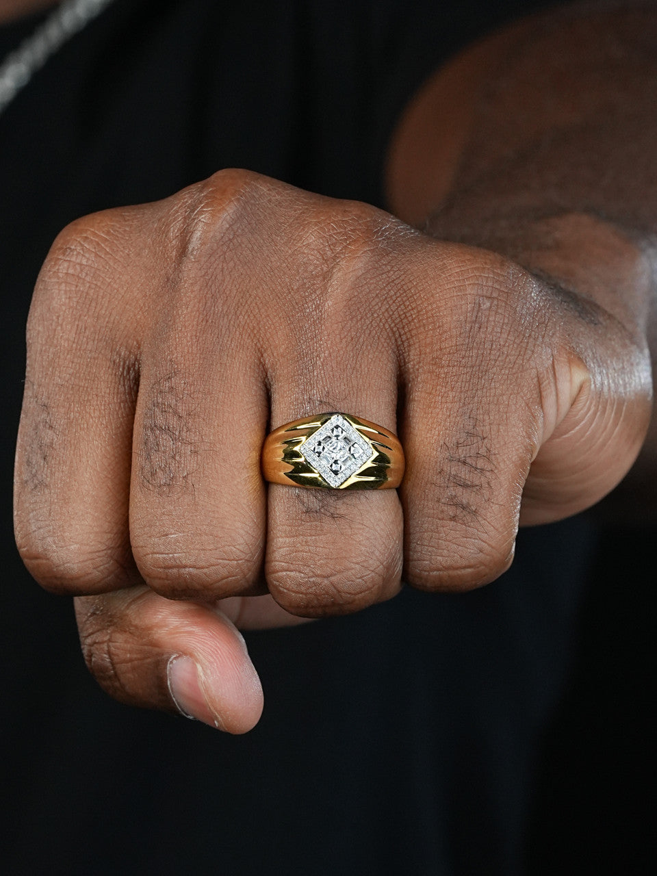 Basquiat Ring - 14k Gold Vermeil 925 Silver - CZ Stones