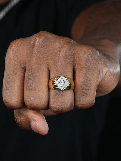 Basquiat Ring - 14k Gold Vermeil 925 Silver - CZ Stones