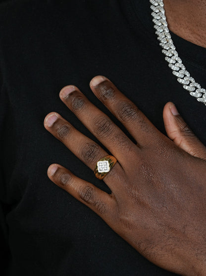 Basquiat Ring - 14k Gold Vermeil 925 Silver - CZ Stones