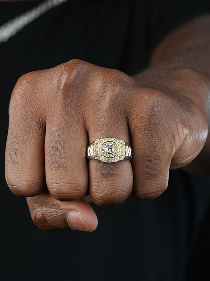 Eddie's Design #24 Ring - 925 Silver & Gold Accent  - CZ Stones