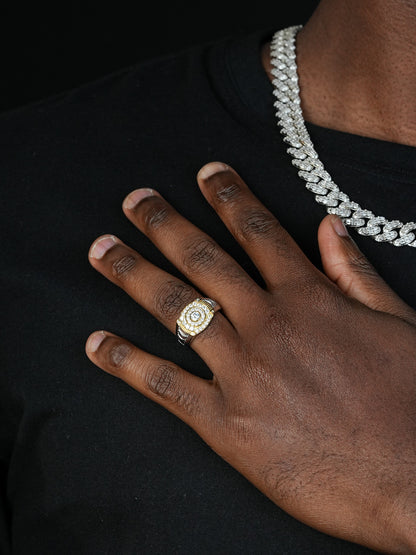 Eddie's Design #24 Ring - 925 Silver & Gold Accent  - CZ Stones