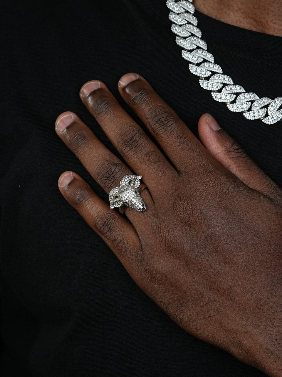 Greatest Of All Time GOAT Ring - 925 Silver - CZ Stones