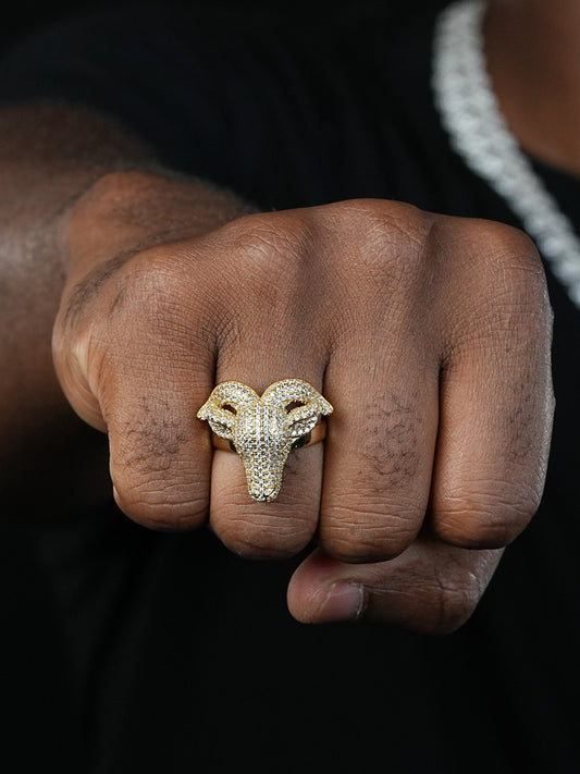 Greatest Of All Time GOAT Ring - 14k Gold Vermeil 925 Silver - CZ Stones