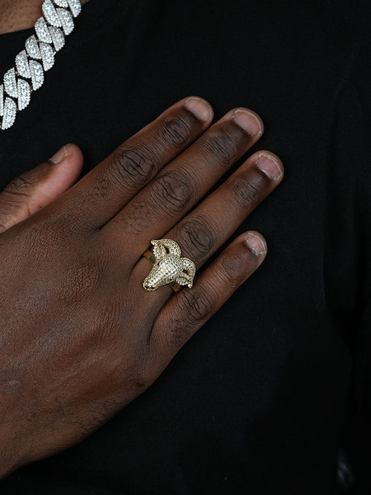 Greatest Of All Time GOAT Ring - 14k Gold Vermeil 925 Silver - CZ Stones