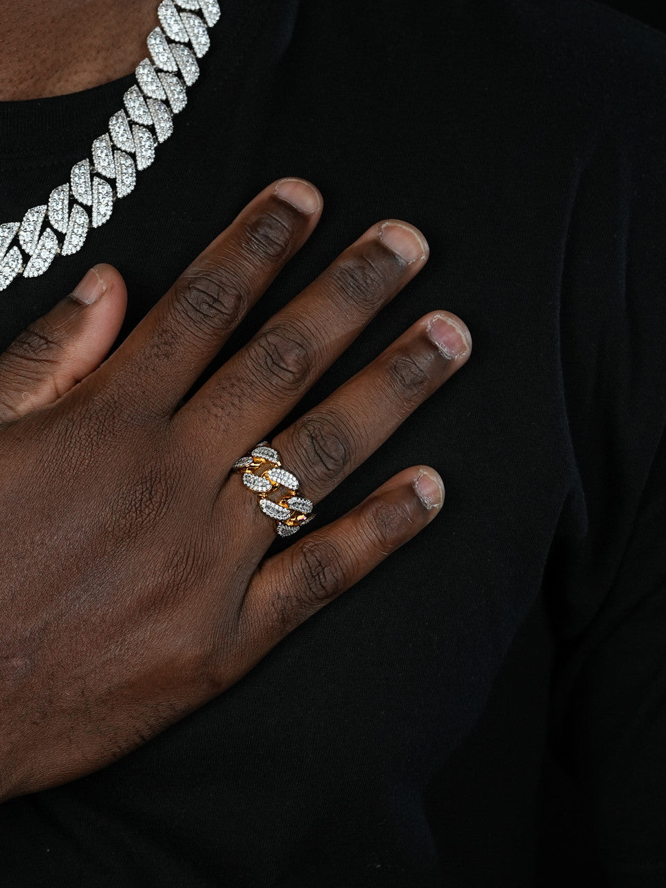 Florida Cuban Ring - 14k Gold Vermeil 925 Silver - Baguette CZ Stones