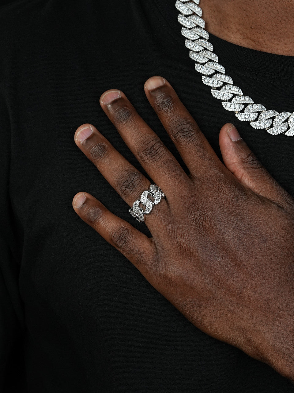 Florida Cuban Ring - 925 Silver - Baguette CZ Stones