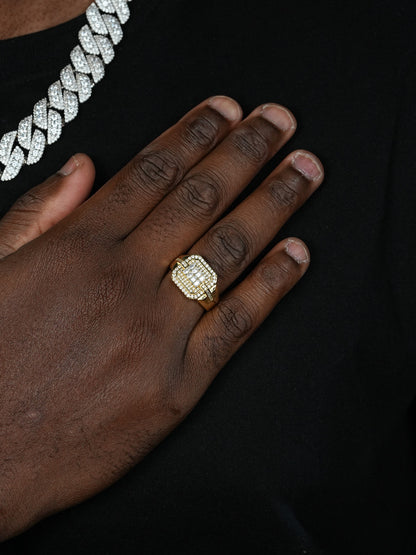 Hip Hop Dream Ring - 14k Gold Vermeil 925 Silver - Baguette CZ Stones