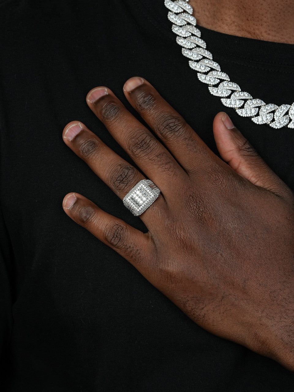 MOISSANITE Baguette Classic Iced Out Ring - 925 Silver