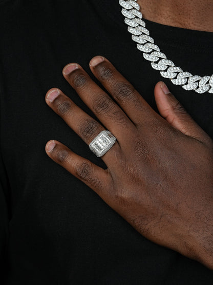 MOISSANITE Baguette Classic Iced Out Ring - 925 Silver