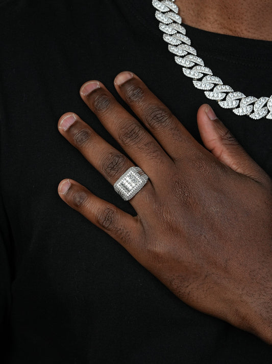 MOISSANITE Baguette Classic Iced Out Ring - 925 Silver