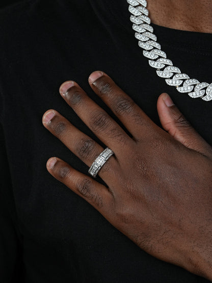 "Jewelry Is Art" Eternity Band Ring - 925 Silver - Baguette CZ Stones