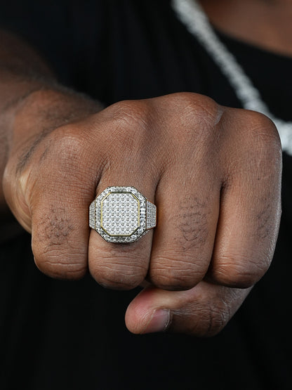 MOISSANITE Fresh Vibes Iced Out Ring - 14k Gold Vermeil 925 Silver