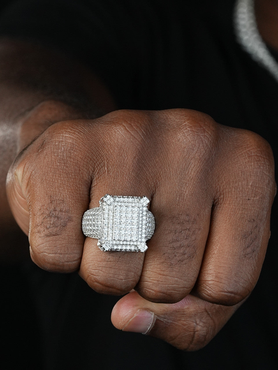 MOISSANITE Lit Legend Iced Out Ring - 925 Silver