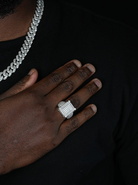 MOISSANITE Lit Legend Iced Out Ring - 925 Silver